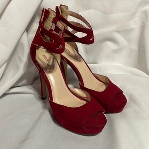 Nine West Red Strap Detail Heels